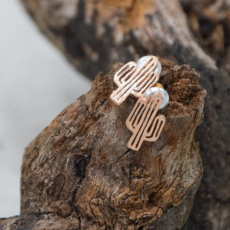 Cactus Earrings, Rose
