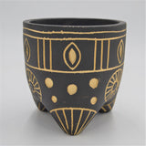 Übertopf BEATRICE Schwarz, Gold für 10,5cm Sukkulenten