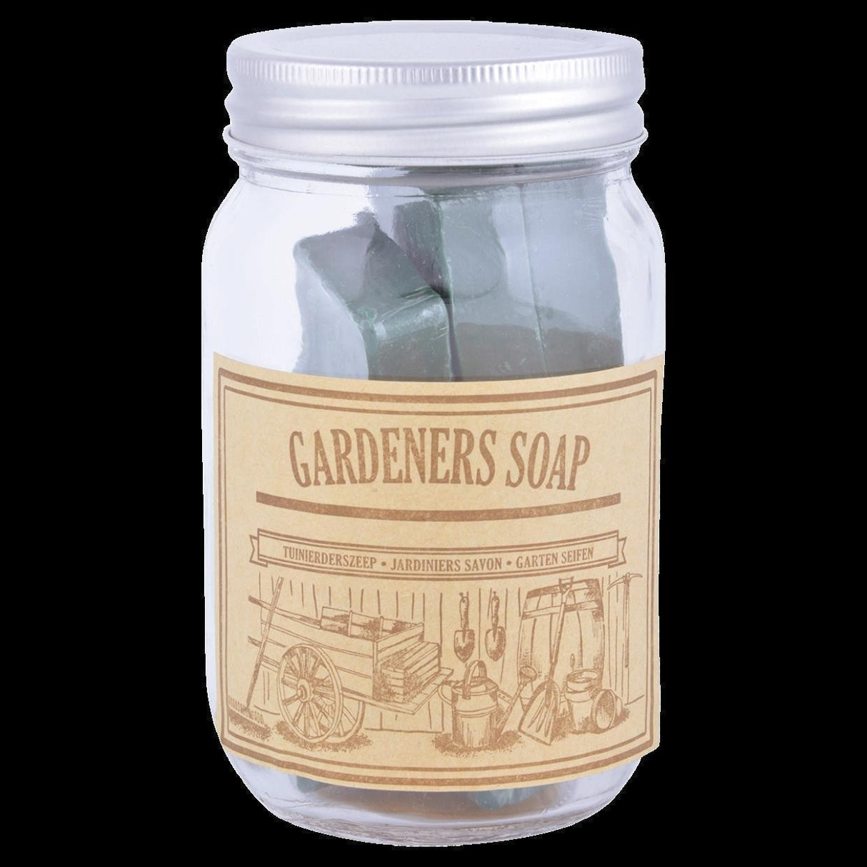 Garden soap in a jar