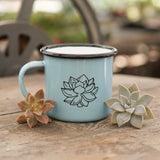 Pasiora enamel mug with succulent motif