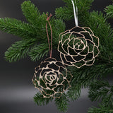 Succulent Wooden Ornaments 2-Piece Set