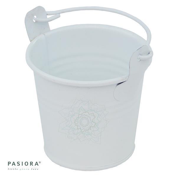 Zinc bucket WHITE for 5.5cm succulents