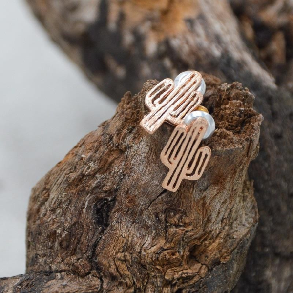 Kaktus Ohrstecker, Rosé